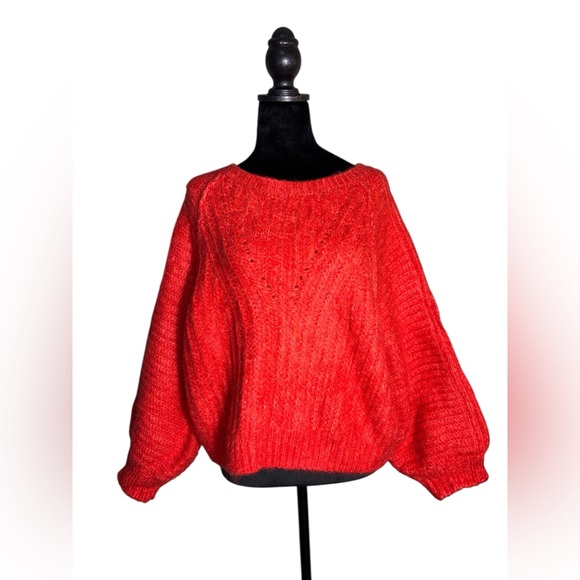 Free People Red Crew Neck Sweater - Picture 4 of 15